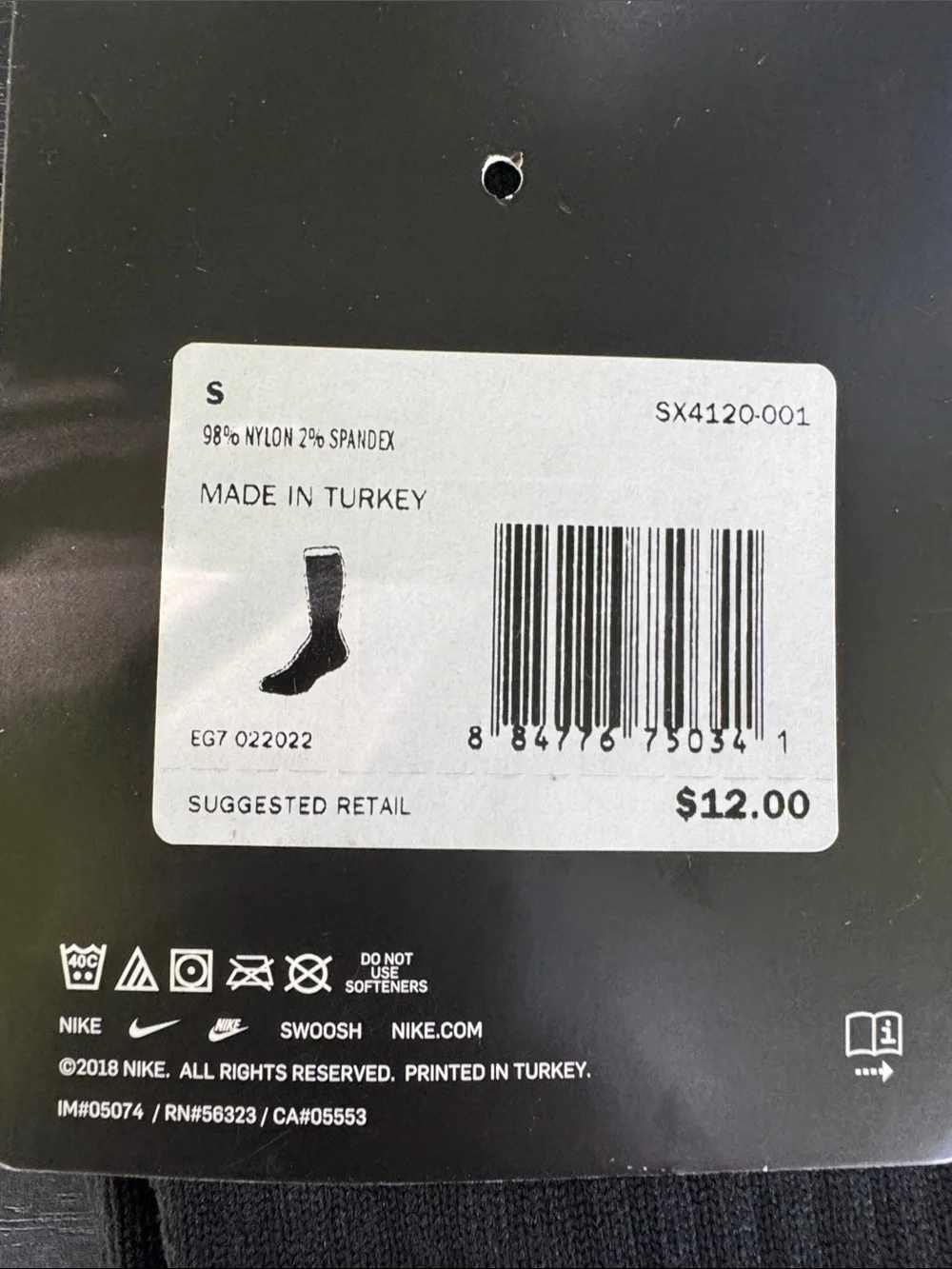 Nike Black Knee-High Athletic Socks with White Swoosh
